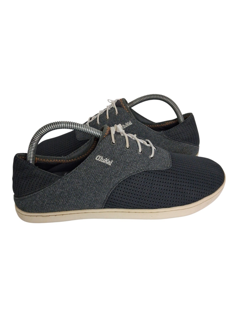 OluKai Nohea Moku Men’s Size 8 Charcoal Grey Mesh Slip On Boat Shoes Sneakers
